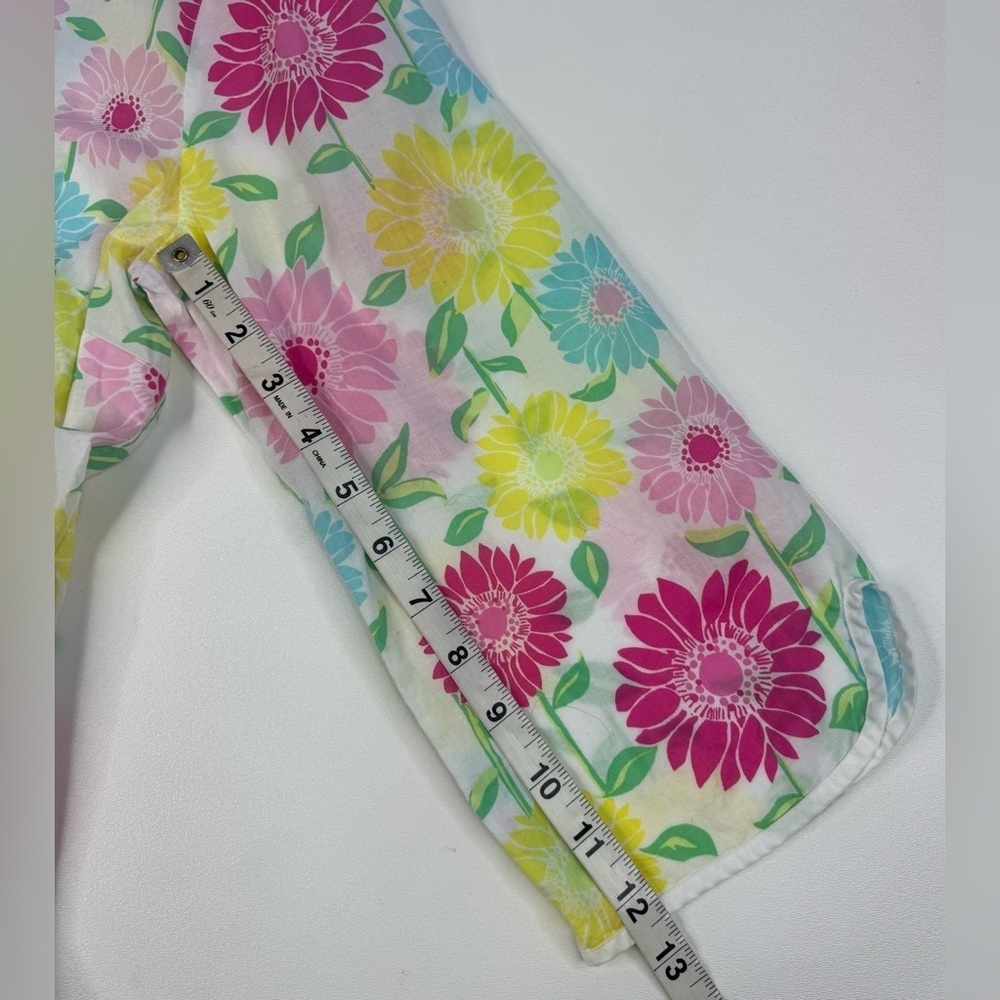 Lilly Pulitzer Natalie 100% Cotton Split Neck Floral Swim Coverup Size Large - Picture 5 of 10
